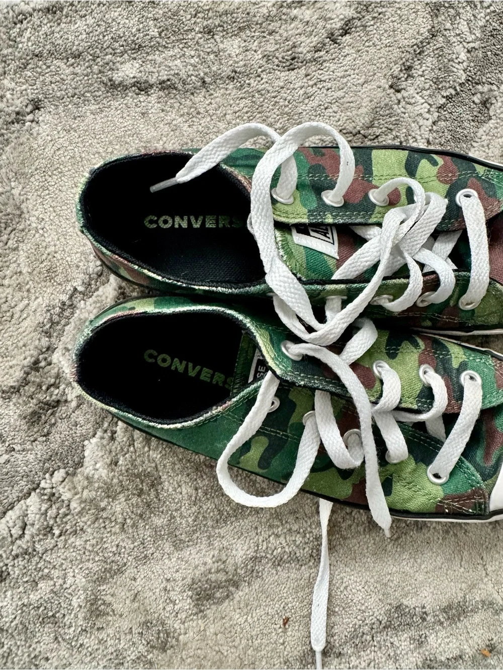 Converse Kids Low Top Camouflage Sneakers - Green/Black